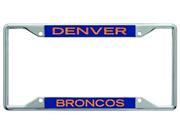 NFL Denver Broncos Metal License Plate Frame with Glitter Design
