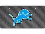 Detroit Lions Inlaid Acrylic License Plate with Carbon Fiber Design