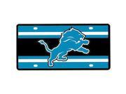 NFL Detroit Lions Inlaid Acrylic License Plate with Stripe Design