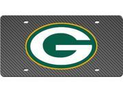 Green Bay Packers Inlaid Acrylic License Plate with Carbon Fiber Design