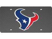 Houston Texans Inlaid Acrylic License Plate with Carbon Fiber Design