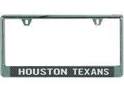 Houston Texans Metal License Plate Frame with Carbon Fiber Design