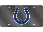 Indianapolis Colts Inlaid Acrylic License Plate with Carbon Fiber Design