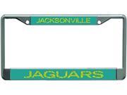 NFL Jacksonville Jaguars Metal License Plate Frame with Glitter Design
