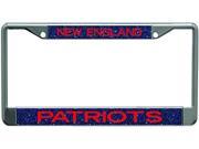 NFL New England Patriots Metal License Plate Frame with Glitter Design