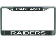 NFL Oakland Raiders Metal License Plate Frame with Glitter Design