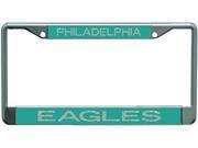Philadelphia Eagles Metal License Plate Frame with a Inlaid Acrylic Glitter Design