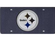 Pittsburgh Steelers Inlaid Acrylic License Plate with Carbon Fiber Design
