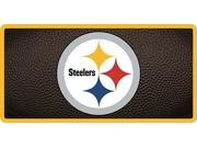 Pittsburgh Steelers Inlaid Acrylic License Plate with Team Ball Background Design