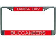 Tampa Bay Buccaneers Metal License Plate Frame with Glitter Design
