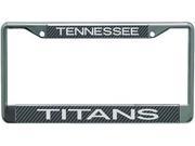 Tennessee Titans Metal License Plate Frame with Carbon Fiber Design