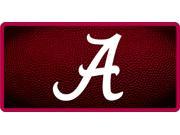 Alabama Crimson Tide Inlaid Acrylic License Plate with a Team Ball Background