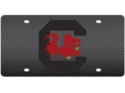 South Carolina Gamecocks Inlaid Acrylic License Plate with Carbon Fiber Design