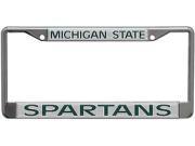 Michigan State Spartans Metal License Plate Frame with a Raised Dome Design