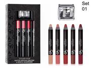 Golden Rose Matte Lipstick Crayon 5 Matte Jumbo Pencils and a Cosmetics Sharpener on Gift Box Set 01