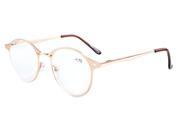 Eyekepper Quality Spring hinge Small Oval Round Reading Glasses Gold 0.5