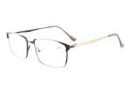 Eyekepper Readers Quality Spring Hings Brushed Metal Reading Glasses Rx able Anti Gold 1.25