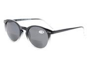 Eyekepper Key Hole Style Spring Hinged Round Bifocal Sunglasses Sun Readers Black Clear 2.0