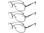 Eyekepper Metal Frame Spring Hinged Arms Reading Glasses 3 Pair Valupac Metal Readers 0.5