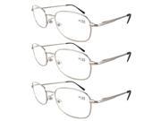 Eyekepper Metal Frame Spring Hinged Arms Reading Glasses 3 Pair Valupac Metal Readers 2.75
