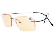 Eyekepper Titanium Rimless Orange Tinted Lenses Computer Reading Glasses Readers Men Women Gunmetal +2.25 Eyekepper Titanium Rimless Orange Tinted Lenses Computer Reading Glasses Readers Men Women Gunmetal +2.25