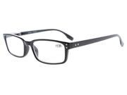 Eyekepper Readers Classical Rectangular Spring Hinges Quality Reading Glasses Black 3.0