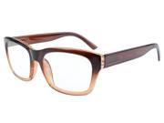 Eyekepper Spring Hinges Classic Large Square Frame Reading Glasses Brown 4.0