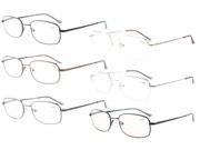 Eyekepper 6 Pack Bridge flex Memory Titanium Mens Womens Spring Hinges Reading Glasses Included Computer Glasses 1.5