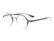 Eyekepper Lightweight Flex Round Reading Glasses Unique Stylish Crystal Clear Vision Black 4.0