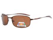 Eyekepper Metal Frame Fishing Golf Cycling Flying Outdoor Polarized Sunglasses Brown