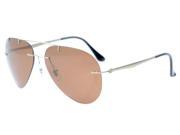 Eyekepper Titanium Style Rimless Polarized Sunglasses Brown Lens