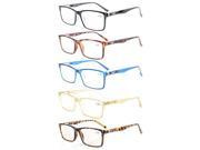 Eyekepper 5 Pack Stylish Readers Quality Spring Hinges Reading Glasses 1.5