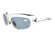 Eyekepper Polycarbonate Polarized Bifocal Sport Sunglasses For Men Women Baseball Running Fishing Driving Golf Softball Hiking TR90 Unbreakable Clear Frame Grey