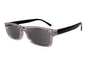 Eyekepper Clear Plastic Frame Black Arms Grey Tinted Readers Reading Glasses W case 2.50