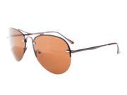 Eyekepper Half rim Pilot Style Polarized Lens Sunglasses Brown Lens