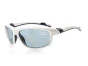 Eyekepper Polycarbonate Polarized Bifocal Sport Sunglasses For Women Baseball Running Fishing Driving Golf Softball Hiking TR90 Unbreakable White Frame Grey Len