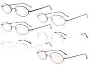 Eyekepper 6 Pack Titanium Memory Bridge Spring Hinges Oval Eyeglasses 0.5