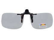 Eyekepper Rectangular Flip up Polarized Clip on Sunglasses Grey Lens