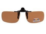Eyekepper Rectangular Flip up Polarized Clip on Sunglasses Brown Lens