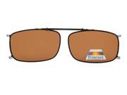 Eyekepper Metal Frame Rim Polarized Lens Clip On Sunglasses Brown Lens