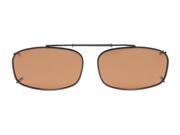 Eyekepper Metal Frame Rim Polarized Lens Clip On Sunglasses 52*32MM Brown Lens