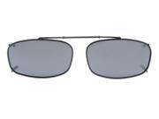 Eyekepper Metal Frame Rim Polarized Lens Clip On Sunglasses 52*32MM Grey Lens