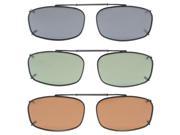 Eyekepper Grey Brown G15 Lens 3 pack Clip on Polarized Sunglasses 52x32MM