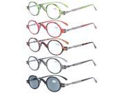 5 pack Eyekepper Spring Temple Vintage Mini Small Oval Round Reading Glasses 2.5