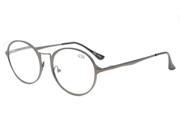 Eyekepper Spring Hinges Vintage Round Reading Glasses Gunmetal 0.5