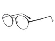Eyekepper Spring Hinges Vintage Round Reading Glasses Black 2.75
