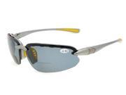 Eyekepper TR90 Unbreakable Sports Polycarbonate Polarized Bifocal Sunglasses Half Rimless Baseball Running Fishing Driving Golf Softball Hiking Grey Frame Grey
