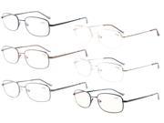 Eyekepper 6 Pack Bridge flex Memory Titanium Mens Womens Spring Hinges Eyeglasses 0.75