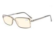 Eyekepper Classic Rectangle TR90 Frame Spring Hinges Bifocal Multifocus Glasses 3 Levels Vision Yellow Tinted Lenses Reading Glasses Anti Glare Grey Frame Opti