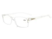 Eyekepper Spring Hinges Vintage Reading Glasses Men Readers(Transparent Frame,+4.00) Eyekepper Spring Hinges Vintage Reading Glasses Men Readers(Transparent Frame,+4.00)